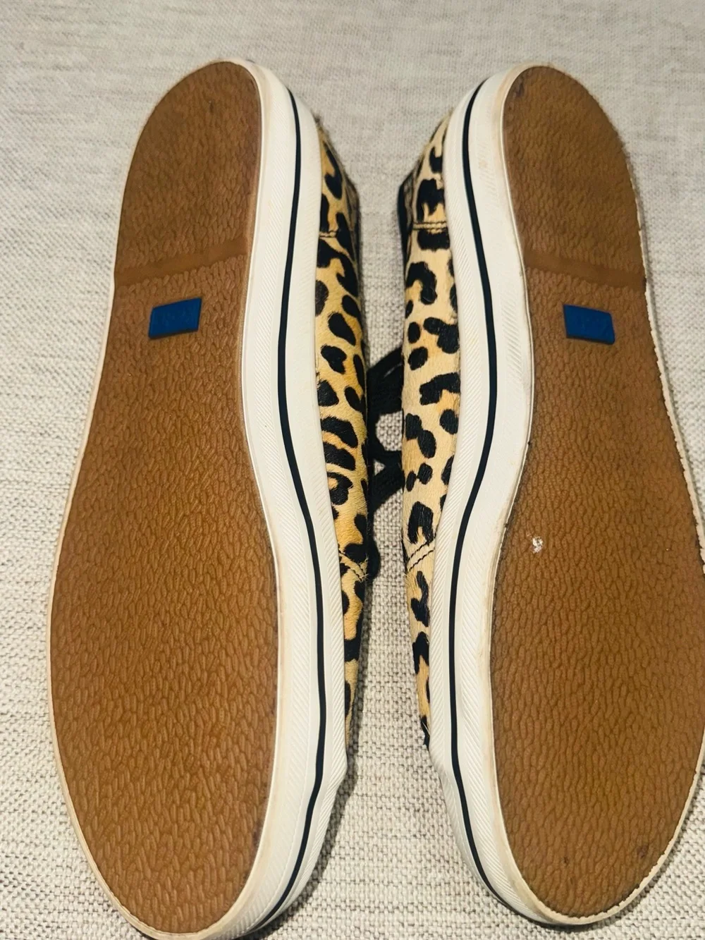 kate spade x Keds Leopard Print Lace-Up Sneakers in tan and black - Picture 4 of 5